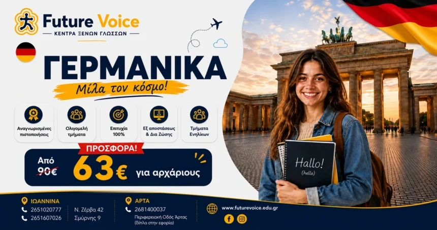 ΓΕΡΜΑΝΙΚΑ ONLINE ΓΙΑ ΕΝΗΛΙΚΕΣ ΚΑΙ ΔΙΑ ΖΩΣΗ ΠΡΟΣΦΟΡΑ